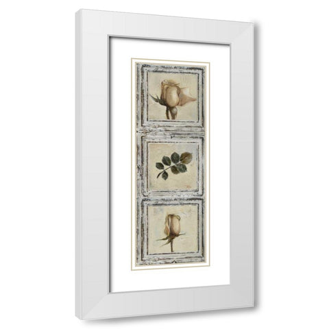 Flowers and Leaves III White Modern Wood Framed Art Print with Double Matting by Pinto, Patricia