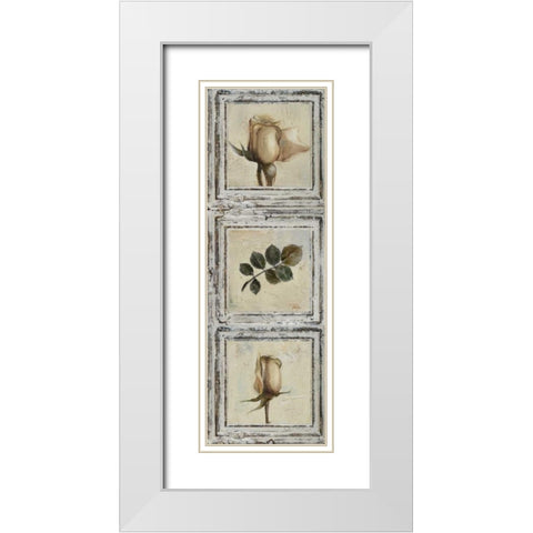 Flowers and Leaves III White Modern Wood Framed Art Print with Double Matting by Pinto, Patricia
