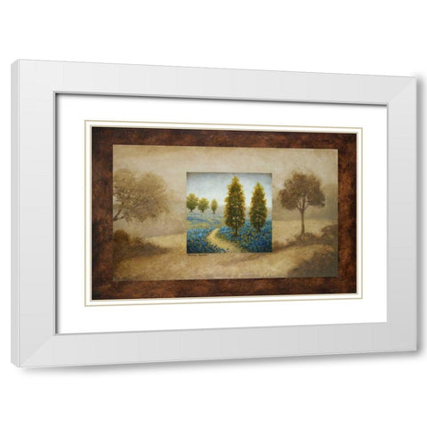 Field Blossom Illusion White Modern Wood Framed Art Print with Double Matting by Marcon, Michael