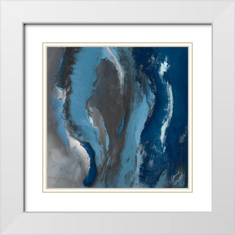 Blue Ocean Dance II White Modern Wood Framed Art Print with Double Matting by Loreth, Lanie