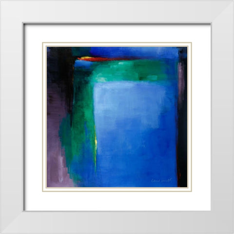 Into Blue I White Modern Wood Framed Art Print with Double Matting by Loreth, Lanie
