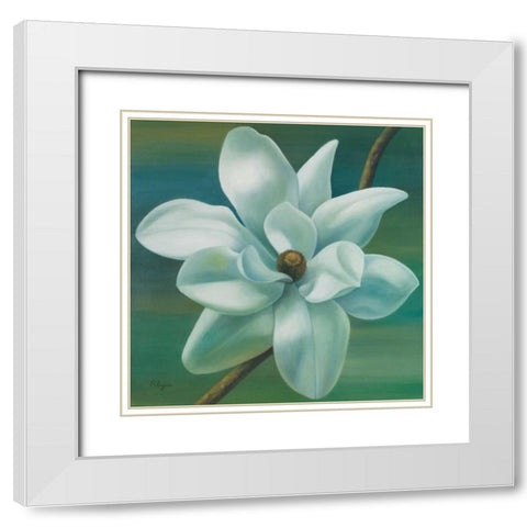 Star Magnolia White Modern Wood Framed Art Print with Double Matting by Rhyan, Vivien
