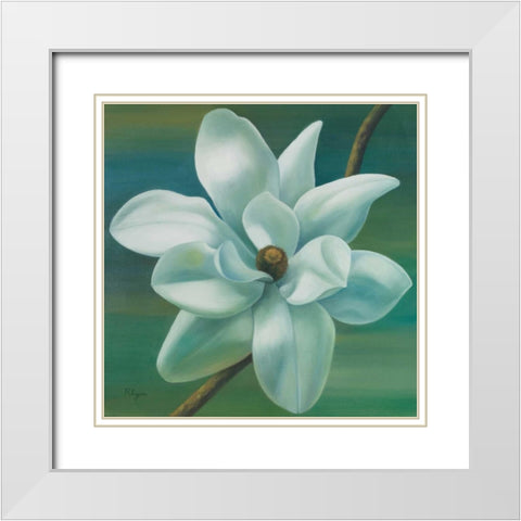 Star Magnolia White Modern Wood Framed Art Print with Double Matting by Rhyan, Vivien