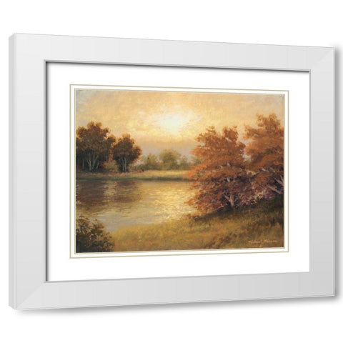 Rosemar Glow White Modern Wood Framed Art Print with Double Matting by Marcon, Michael