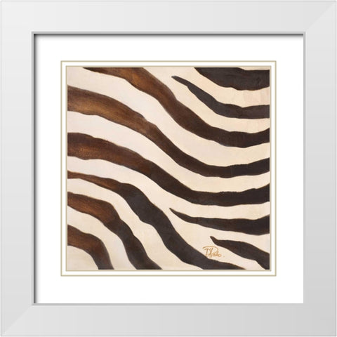 Contemporary Zebra IV White Modern Wood Framed Art Print with Double Matting by Pinto, Patricia