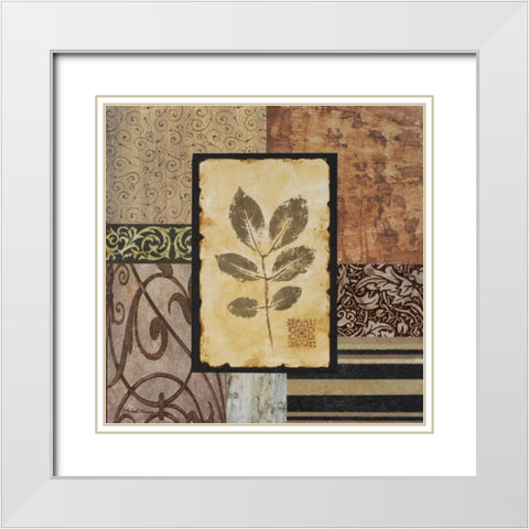 September Leaves White Modern Wood Framed Art Print with Double Matting by Marcon, Michael