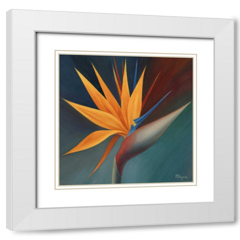 Bird of Paradise I White Modern Wood Framed Art Print with Double Matting by Rhyan, Vivien