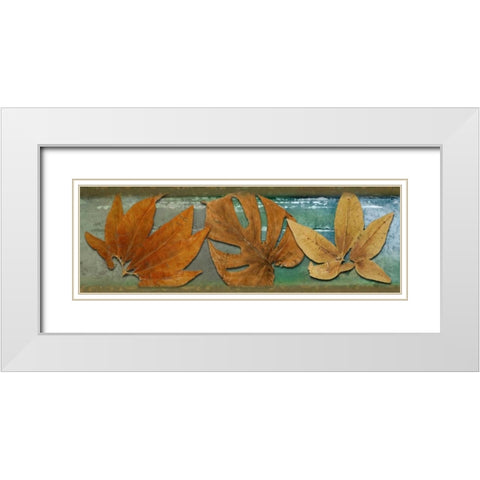 Leaf Panel III White Modern Wood Framed Art Print with Double Matting by Pinto, Patricia