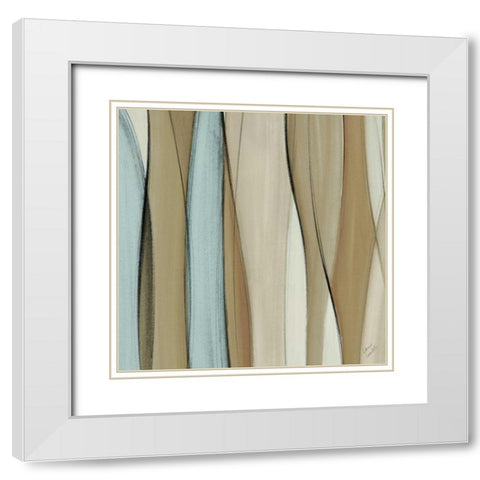 Neutral Coalescence Square I White Modern Wood Framed Art Print with Double Matting by Loreth, Lanie