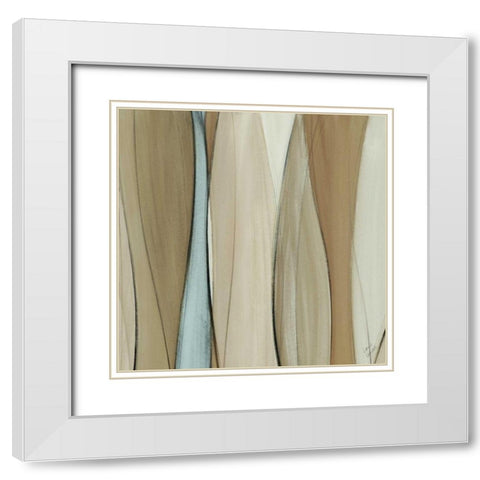 Neutral Coalescence Square II White Modern Wood Framed Art Print with Double Matting by Loreth, Lanie
