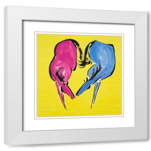 Fondness White Modern Wood Framed Art Print with Double Matting by Urban Pearl Collection, Llc