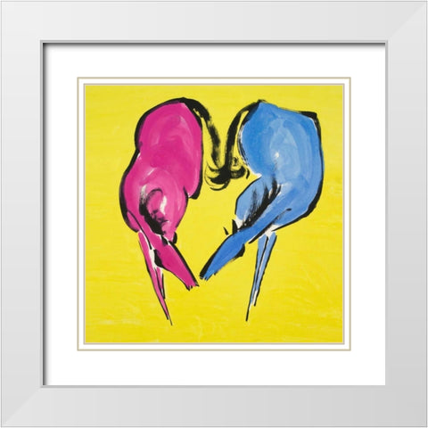 Fondness White Modern Wood Framed Art Print with Double Matting by Urban Pearl Collection, Llc