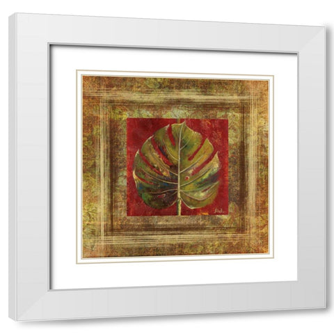 Caliente IV White Modern Wood Framed Art Print with Double Matting by Pinto, Patricia