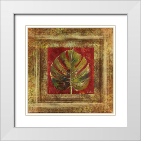 Caliente IV White Modern Wood Framed Art Print with Double Matting by Pinto, Patricia