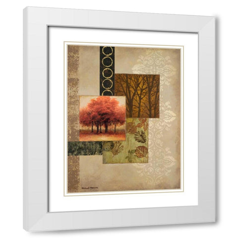 Red Trees White Modern Wood Framed Art Print with Double Matting by Marcon, Michael