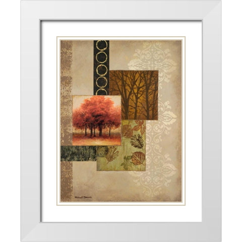 Red Trees White Modern Wood Framed Art Print with Double Matting by Marcon, Michael