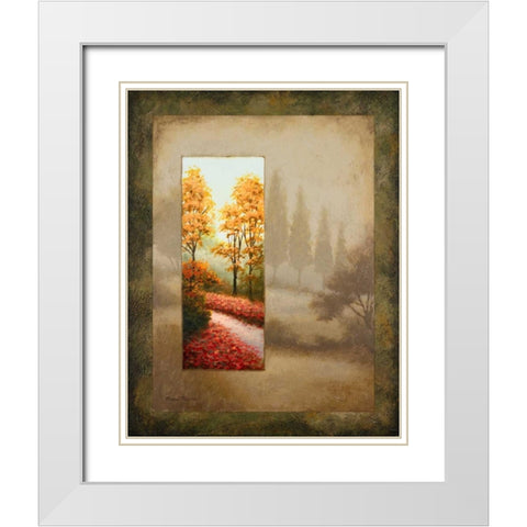 Glimpse I White Modern Wood Framed Art Print with Double Matting by Marcon, Michael
