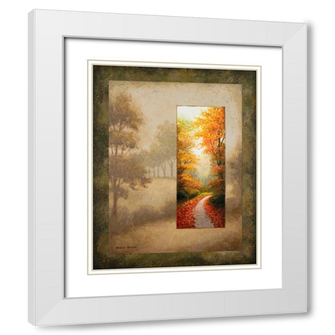 Glimpse II White Modern Wood Framed Art Print with Double Matting by Marcon, Michael