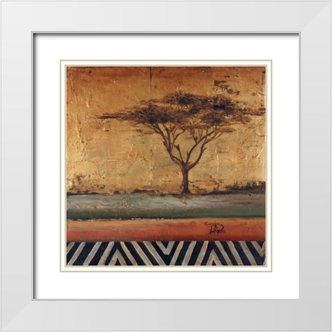 African Dream II White Modern Wood Framed Art Print with Double Matting by Pinto, Patricia