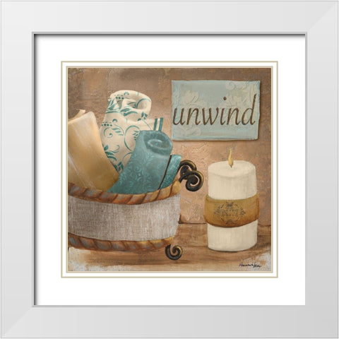 Unwind White Modern Wood Framed Art Print with Double Matting by Hakimipour-Ritter