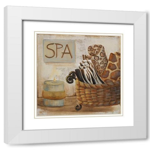 Jungle Spa I White Modern Wood Framed Art Print with Double Matting by Hakimipour-Ritter