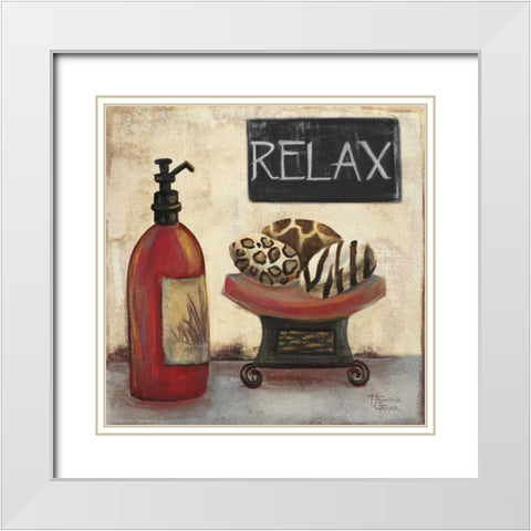 Red Jungle Spa II White Modern Wood Framed Art Print with Double Matting by Hakimipour-Ritter