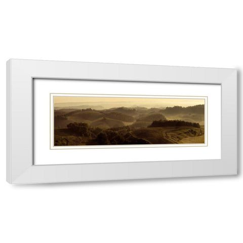 Sunrise Over Tuscany White Modern Wood Framed Art Print with Double Matting by Lake, Shelley