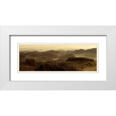 Sunrise Over Tuscany White Modern Wood Framed Art Print with Double Matting by Lake, Shelley