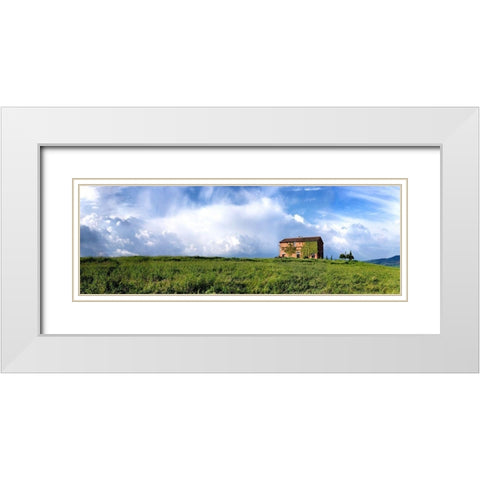 Tuscan Farmhouse White Modern Wood Framed Art Print with Double Matting by Lake, Shelley