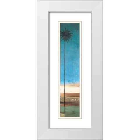Thin Palms II - In Coastal Colors White Modern Wood Framed Art Print with Double Matting by Pinto, Patricia