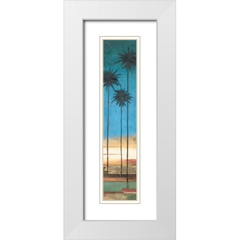 Thin Palms III - In Coastal Colors White Modern Wood Framed Art Print with Double Matting by Pinto, Patricia