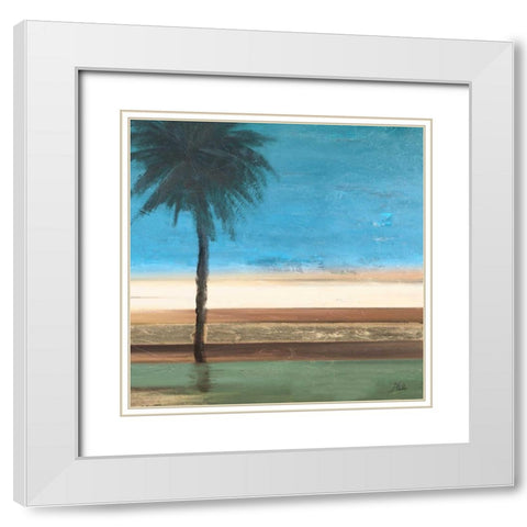 Coastal Palms III White Modern Wood Framed Art Print with Double Matting by Pinto, Patricia
