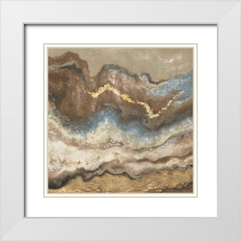 Neutral Tierra Square White Modern Wood Framed Art Print with Double Matting by Pinto, Patricia