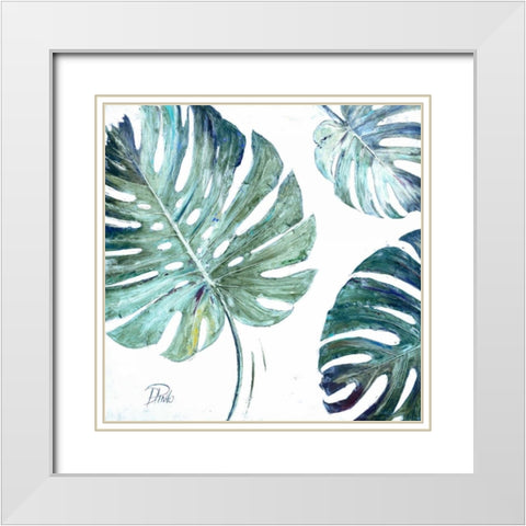 Organic with Blues I White Modern Wood Framed Art Print with Double Matting by Pinto, Patricia