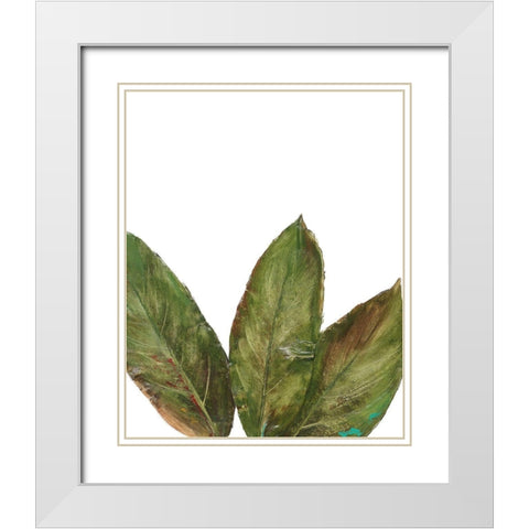 Partial Palm III White Modern Wood Framed Art Print with Double Matting by Pinto, Patricia