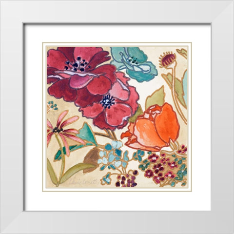 Le Jardin Colorful I White Modern Wood Framed Art Print with Double Matting by Loreth, Lanie