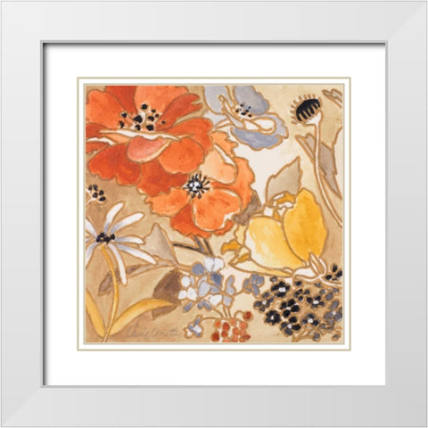 Le Jardin I White Modern Wood Framed Art Print with Double Matting by Loreth, Lanie