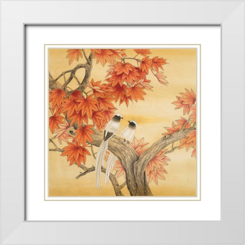 Love Birds I White Modern Wood Framed Art Print with Double Matting by Urban Pearl Collection, Llc