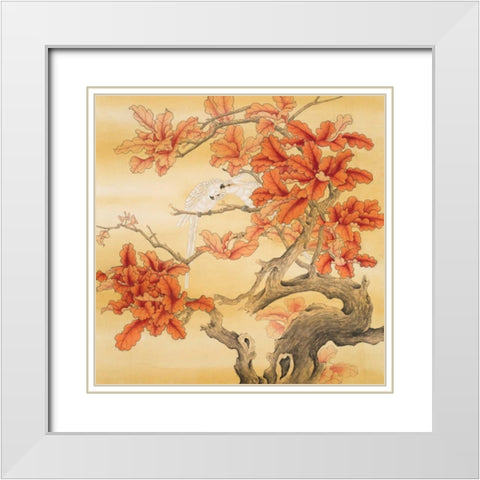Love Birds II White Modern Wood Framed Art Print with Double Matting by Urban Pearl Collection, Llc
