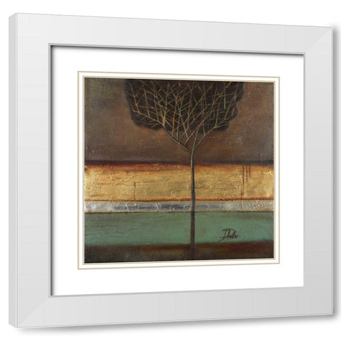 Gold Forest II White Modern Wood Framed Art Print with Double Matting by Pinto, Patricia