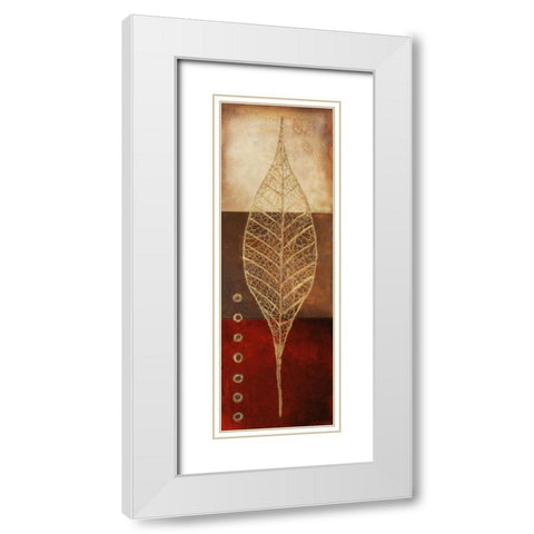 Fossil Leaves II White Modern Wood Framed Art Print with Double Matting by Pinto, Patricia