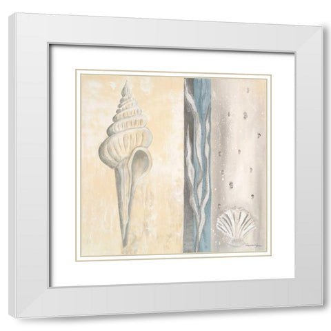 Calming Sea I White Modern Wood Framed Art Print with Double Matting by Hakimipour-Ritter