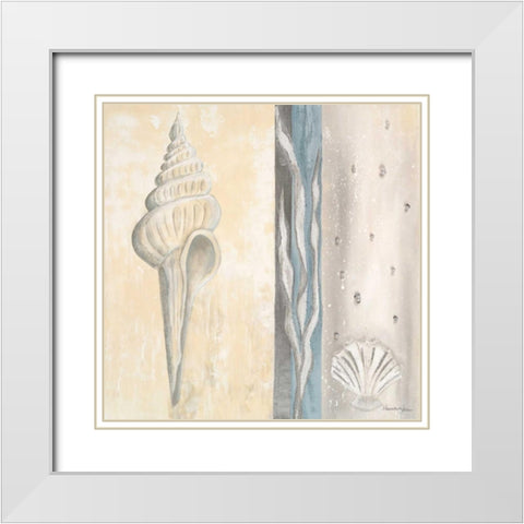 Calming Sea I White Modern Wood Framed Art Print with Double Matting by Hakimipour-Ritter