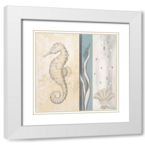Calming Sea II White Modern Wood Framed Art Print with Double Matting by Hakimipour-Ritter