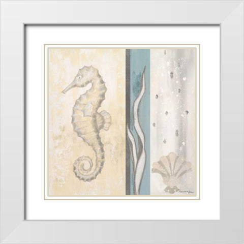 Calming Sea II White Modern Wood Framed Art Print with Double Matting by Hakimipour-Ritter