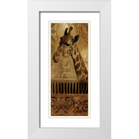 Elegant Safari III White Modern Wood Framed Art Print with Double Matting by Pinto, Patricia