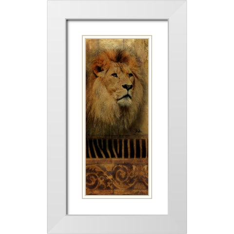 Elegant Safari IV White Modern Wood Framed Art Print with Double Matting by Pinto, Patricia