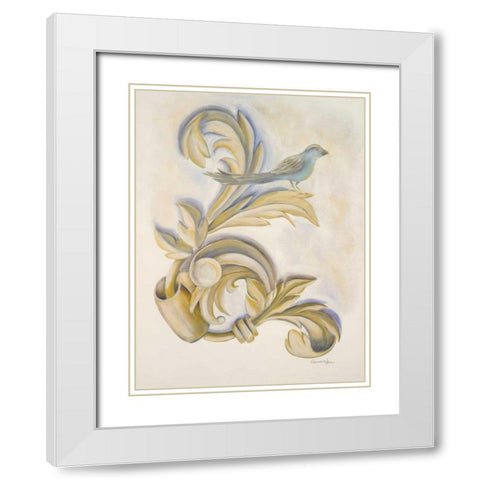 Seasons Crest I White Modern Wood Framed Art Print with Double Matting by Hakimipour-Ritter