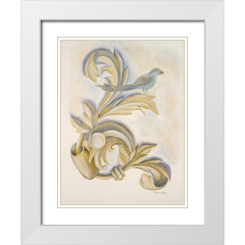 Seasons Crest I White Modern Wood Framed Art Print with Double Matting by Hakimipour-Ritter