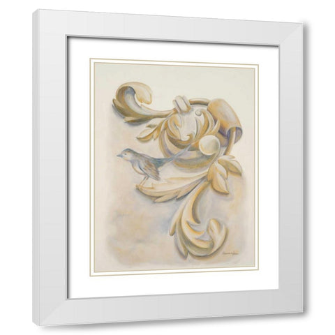 Seasons Crest II White Modern Wood Framed Art Print with Double Matting by Hakimipour-Ritter